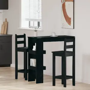 Bāra galds VidaXL modelis 862748, melnā ozola apdare, koka standarta izturīgs galds