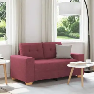 Divvietīgs dīvāns VidaXL 120 cm, auduma apdare vīna sarkanā krāsā