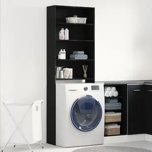 Шкаф для стиральной машины VidaXL 64x24x190 см Черный дуб инженерная древесина
