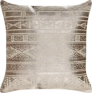 Decorative Cotton Cushion Beliani Oujda 50 x 50 cm, geometric pattern, pink gold