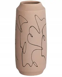 Flower vase Beliani SUNFISH ceramic 33 cm sand color