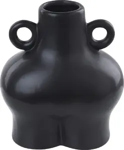 Ceramic Flower Vase Beliani NAFPLIO — black