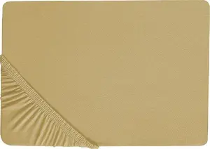 Хлопковая простыня на резинке Beliani JANBU 200 x 200 см оливковая