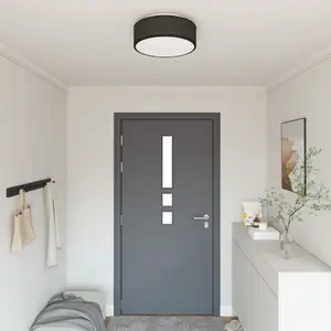Потолочная лампа VidaXL тканевая черная 38 x 38 x 13.5 см минималистичная