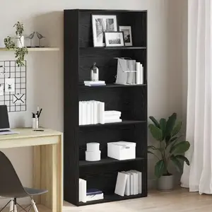 Книжный шкаф VidaXL Regał na książki Черный дуб 80x30x189 см Клееная древесина