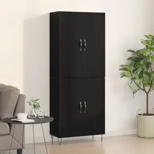Высокий шкаф VidaXL 69,5×34×180 см Черный дуб инженерная древесина