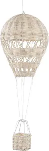 Hanging rattan decoration Beliani BEMBA – flying balloon design, lightweight woven pendant