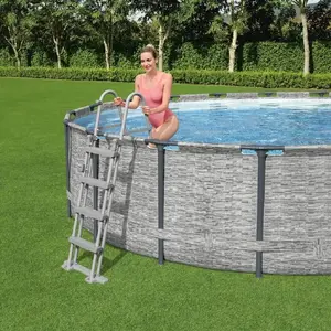 Baseina kāpnes Bestway Flowclear 4 pakāpienu, 122 cm virszemes baseiniem
