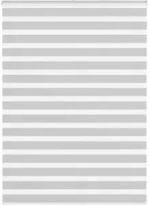 Rullo žalūzija zebra VidaXL, gaiši pelēka, auduma platums 150,9 cm, poliesters