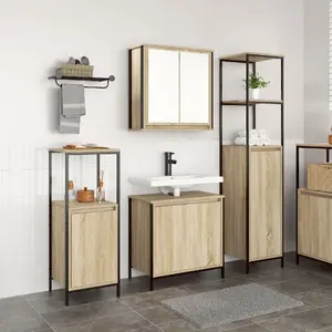 Набор мебели для ванной 3 предмета VidaXL, инженерная древесина, отделка Sonoma Oak