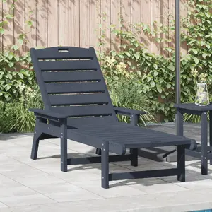Atpūtas krēsls (saules atpūtas gulta) VidaXL modelis 42006638, tumši zils, HDPE, izmēri 53×162×98,5 cm