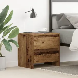 Тумба прикроватная VidaXL 863353 — шкафчик в стиле старое дерево, 45×34×44.5 см