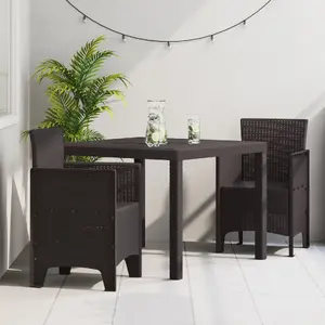 Outdoor Dining Set VidaXL 3-piece dark brown