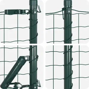 VidaXL Забор Euro с 13 опорами с фланцами 0,8 x 25 м оцинкованная сталь