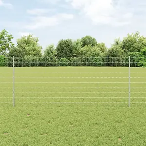 Fence panels set 2 pcs VidaXL galvanized steel 10 x 1 m durable garden fencing