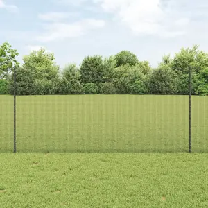 Welded Mesh Fence VidaXL 1.2 x 25 m with 22 U-Posts Gray Steel