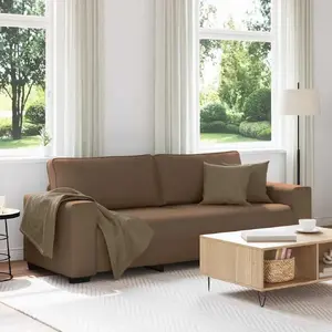 Диван 3-местный VidaXL 180 см, коричневая тканевая обивка