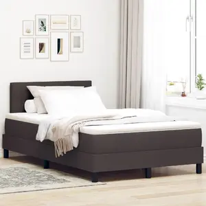 Кровать Box Spring с матрасом VidaXL 120x190 см Ткань Коричневая