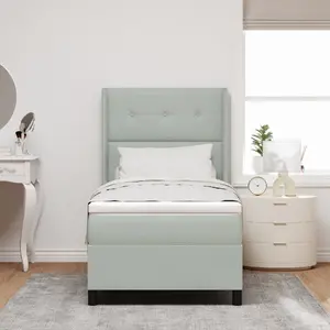 Кровать Box spring VidaXL с матрасом 80x200 см, светло-серый бархат