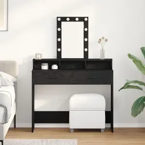 Kosmētikas galds VidaXL modelis 865173, melnā ozola apdare, 100 x 41 x 140 cm