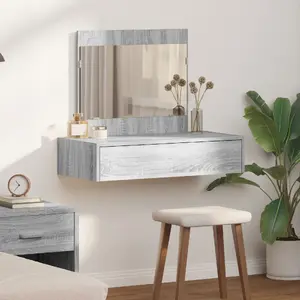 Туалетный стол VidaXL модель 865204, серый сонома, ЛДСП, 83 x 40 x 70 см с зеркалом