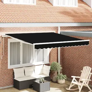 Выдвижная маркиза VidaXL 300x250 см, черная, автоматическая