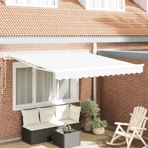 Retractable Manual Awning VidaXL 300 x 250 cm White