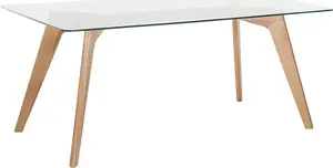 Dining table Beliani HUDSON glass tabletop 180 x 90 cm