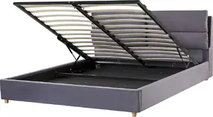 Кровать с ящиком Beliani BATILLY 160 x 200 см, серый велюр