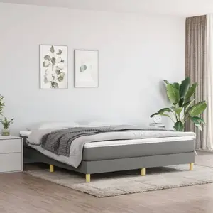 Кровать с пружинным матрасом и LED VidaXL, темно-серый текстиль, 160x200 см