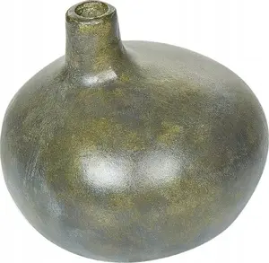 Decorative Terracotta Vase Beliani 18 cm Gold