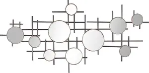 Wall mirror 10-piece 113 x 55 cm black-gold by Shumee