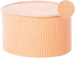 Pouf Beliani ZIKRIA in peach velvet upholstery
