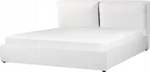 Кровать с ящиком Beliani BAJONNA 180 x 200 см, велюр, слоновая белизна