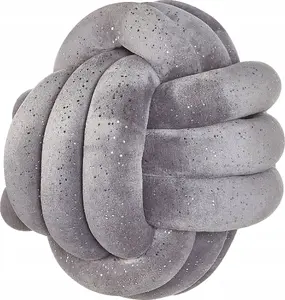 Decorative knot cushion with glitter 30 x 30 cm, Beliani, model MALNI, grey
