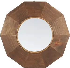 Настенное зеркало Beliani ASEM 60 x 60 см коричневая деревянная рама