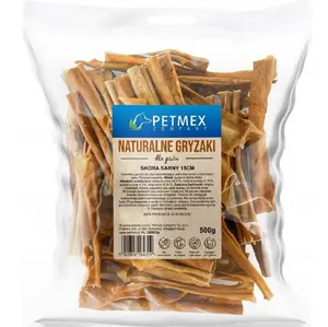 Dog Chew PETMEX Skóra Sarny 15 cm 500 g — dried roe deer hide chew