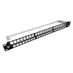 Patch panel 19" A-LAN modular 48 ports 1U, unpopulated, model PK046