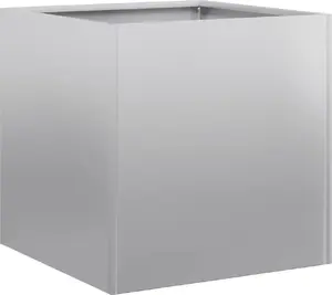 Кашпо VidaXL из оцинкованной стали куб 40×40×40 см