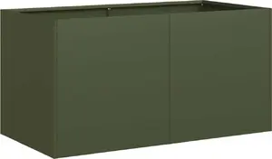 Кашпо VidaXL из холоднокатаной стали, оливковое, 80×40×40 см