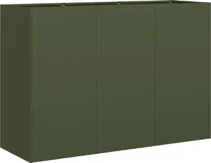 Puķupods VidaXL auksti velmēta tērauda 120x40x80 cm olīvu krāsā