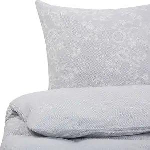 Duvet Cover Set Shumee MORNINGSIDE 135 x 200 cm cotton floral gray