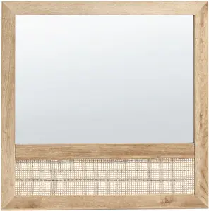 Wall Mirror Beliani ROSELL 60 x 60 cm MDF light brown