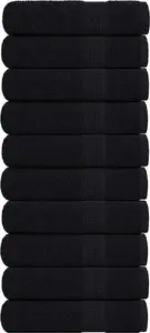 Hand Towels VidaXL 10 pcs Black 50x100 cm 100% Cotton