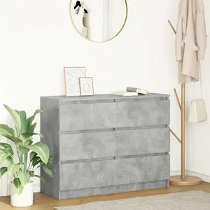 Комод VidaXL 3328501 бетонно-серый клееное дерево 100x35x76 см