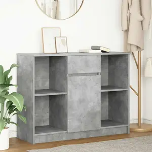 Комод VidaXL с ящиком 101×35×76 см, клееное дерево, бетонно-серый