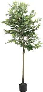 Artificial Ficus Tree VidaXL 170 cm, 756 leaves, green