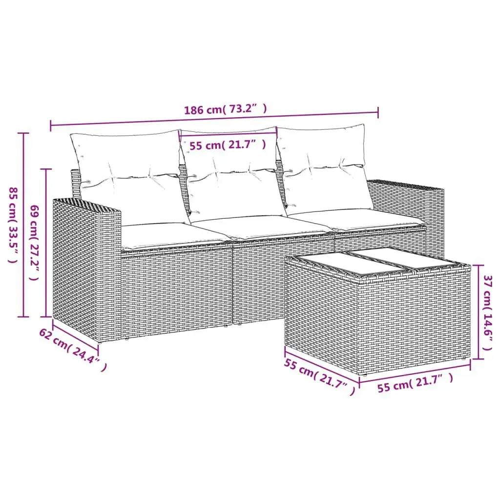 Набор уличной мебели VidaXL 3218663 Photo 3
