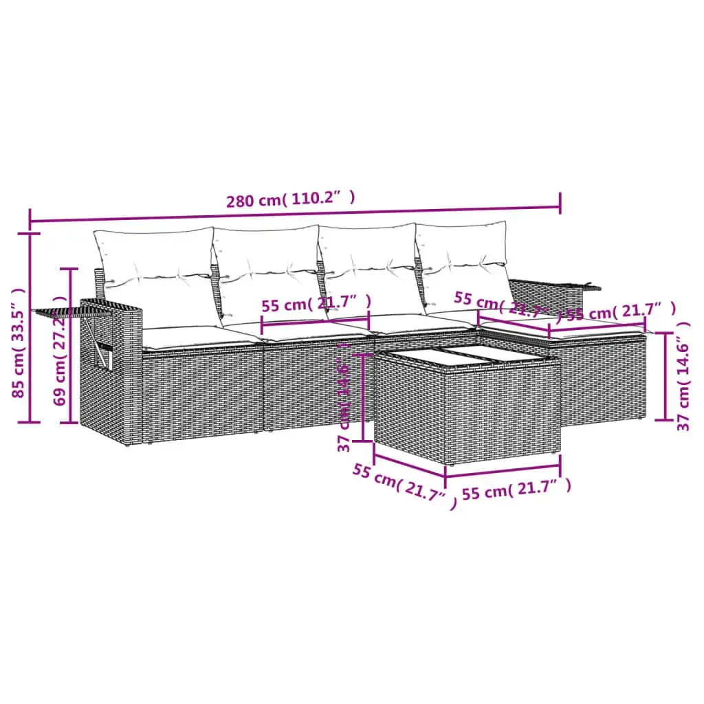 VidaXL āra mēbeļu komplekts 3252440 — 6 daļas Photo 3