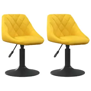 Restaurant/Dining Chair VidaXL 335334 — Polyester seat, Steel frame, Width 460 mm, Depth 440 mm, Height 625 mm, Pack of 2, Yellow
